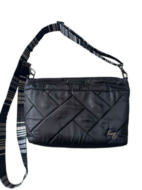 Lug Flare Black Quilted Crossbody Bag Lightweight Travel Everyday Minimalist